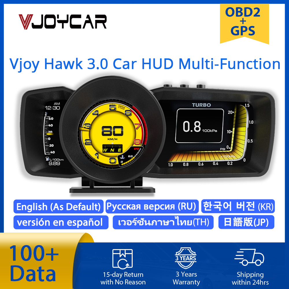 Hud Obd2 Multi Function Alarm - Vjoy Hawk 3.0 Car HUD Multi-Function