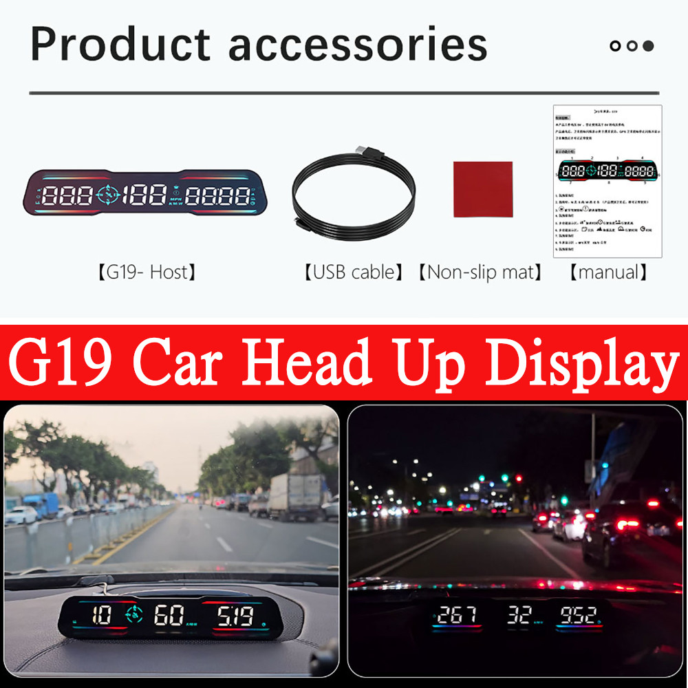 Car Hud Head Up Display Gps - HD G19 Automotive GPS HUD Head