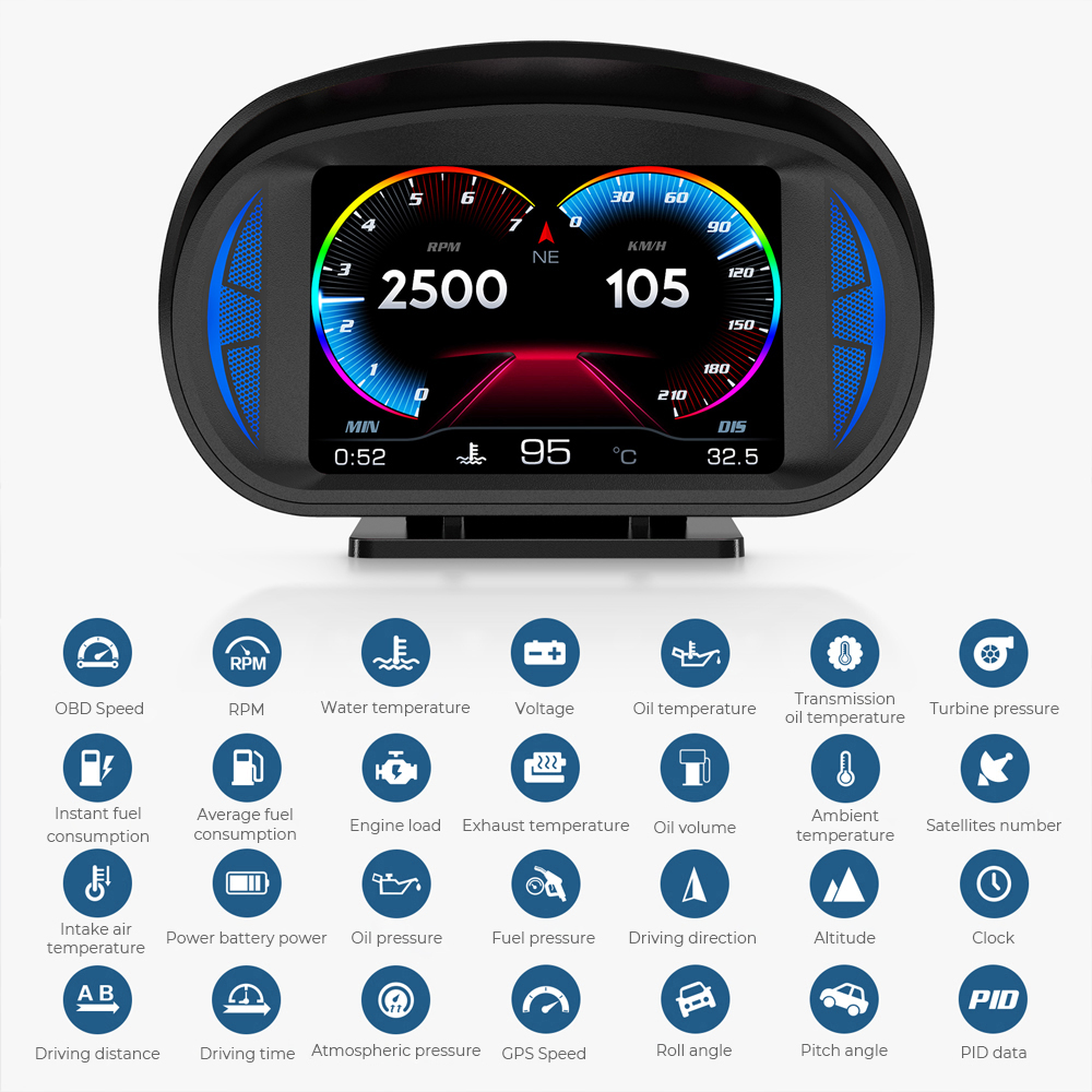 P2 OBD2 HUD Car Head Up Displa - огляд і ціна Car Hud Head Up Display Gps