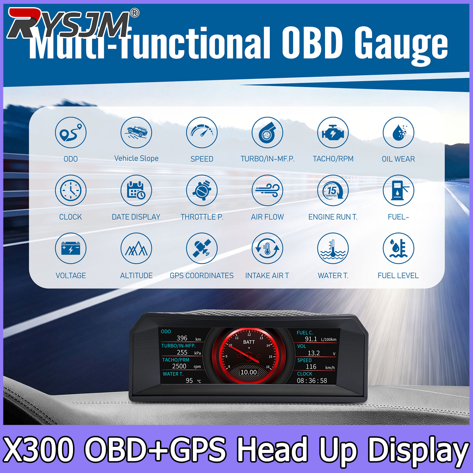 X300 Multifunctional Instrumen - огляд і ціна Hud Obd2 Multi Function Alarm