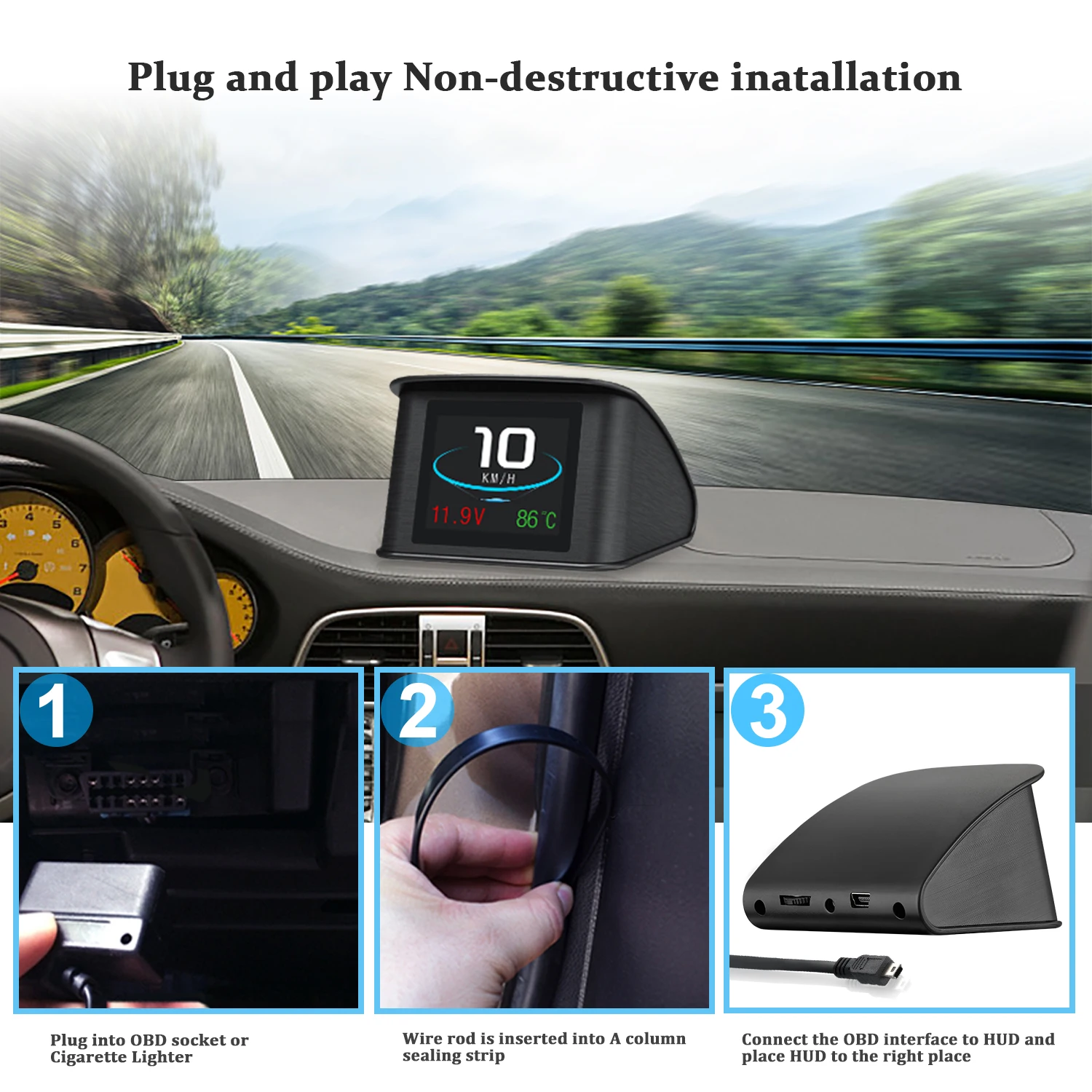P10 for HUD Universal Speedome - огляд і ціна Car Heads Up Display Navigation