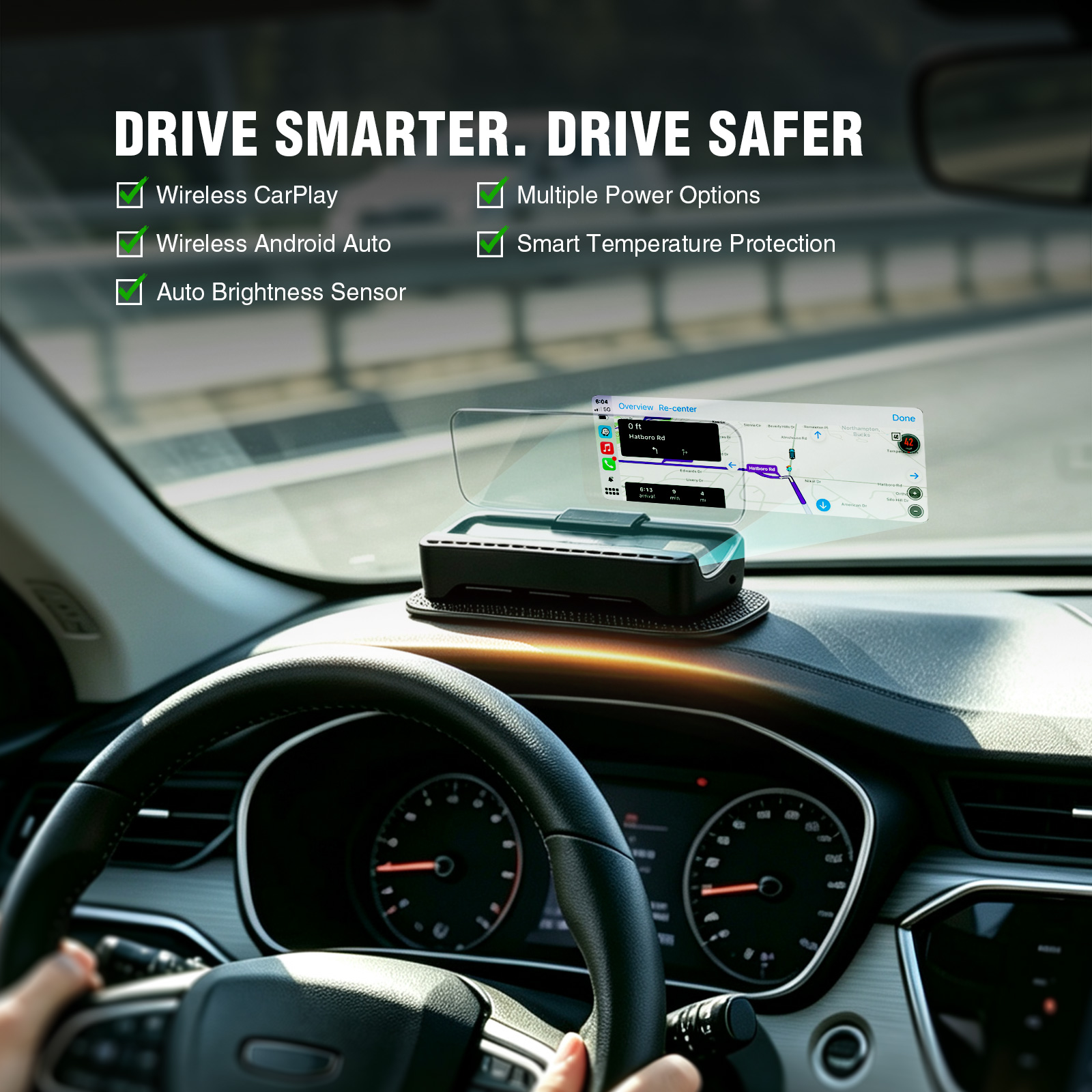 HUD Car GPS V3 Ultra HD Head-U - огляд і ціна Car Heads Up Display Navigation