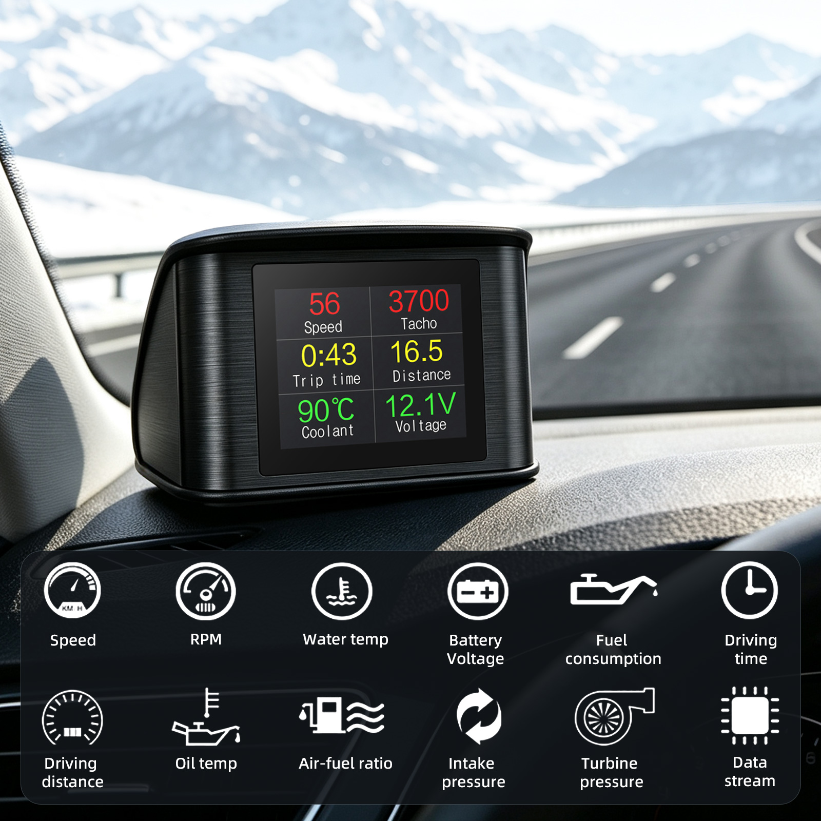 OBD2 HUD Car Head Up Display P - огляд і ціна Hud Display With Tire Pressure