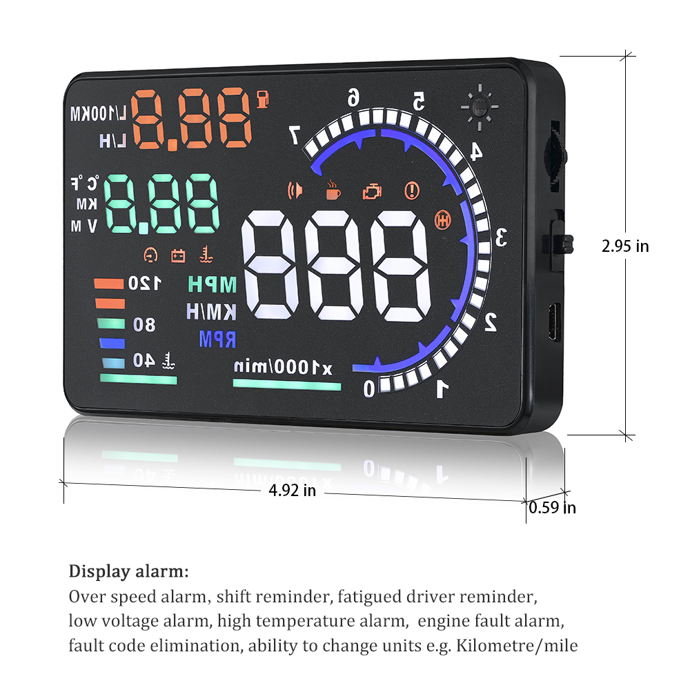 OBD2 Car HUD A8 Head Up Displa - огляд і ціна Hud Obd2 Multi Function Alarm