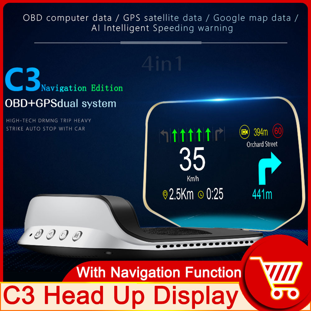 HD OBD HUD C3 Plus OBD2 HUD Au - огляд і ціна Obd2 Hud Speedometer Projector