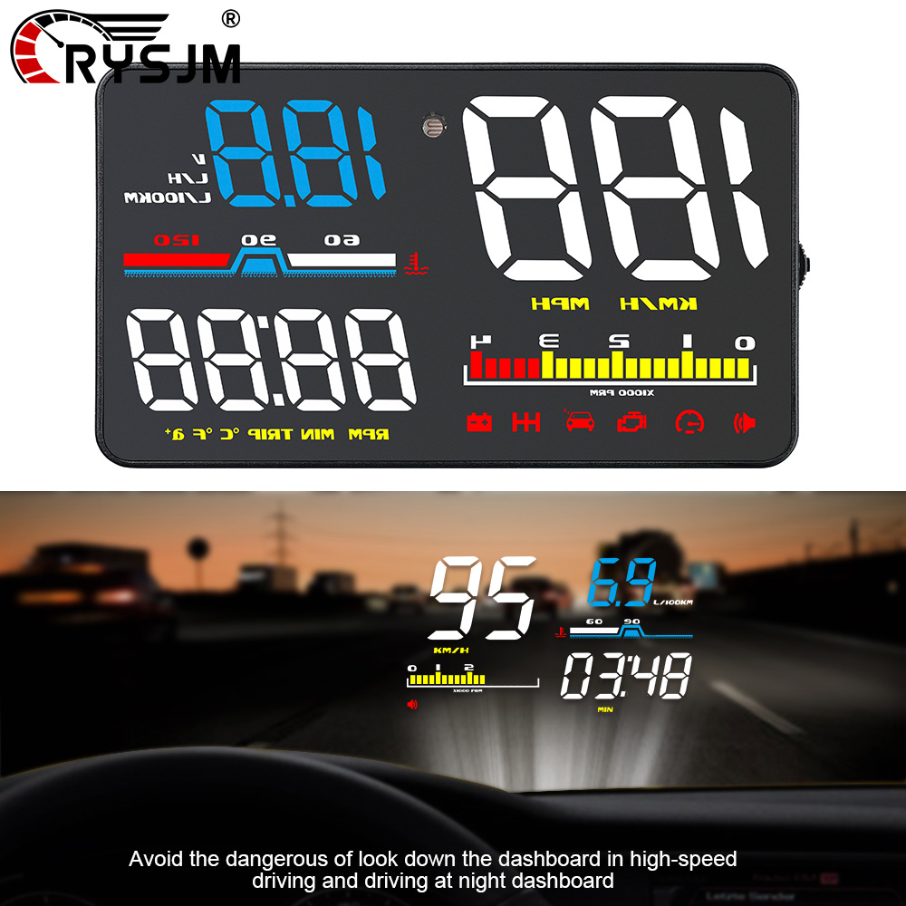 D5000 OBD HUD Car Digital Head - огляд і ціна Hud Obd2 Multi Function Alarm