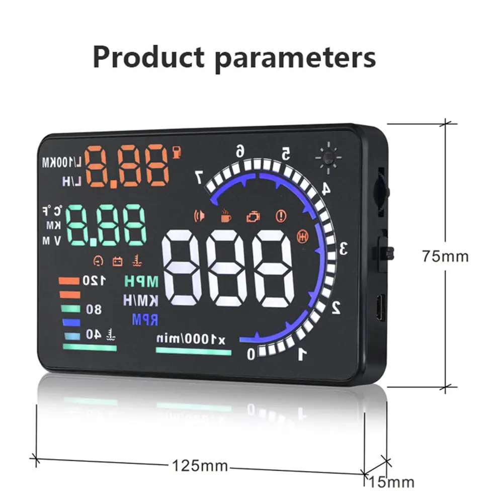 A8 OBD HUD Head-up Display Spe - огляд і ціна Obd2 Hud Speedometer Projector