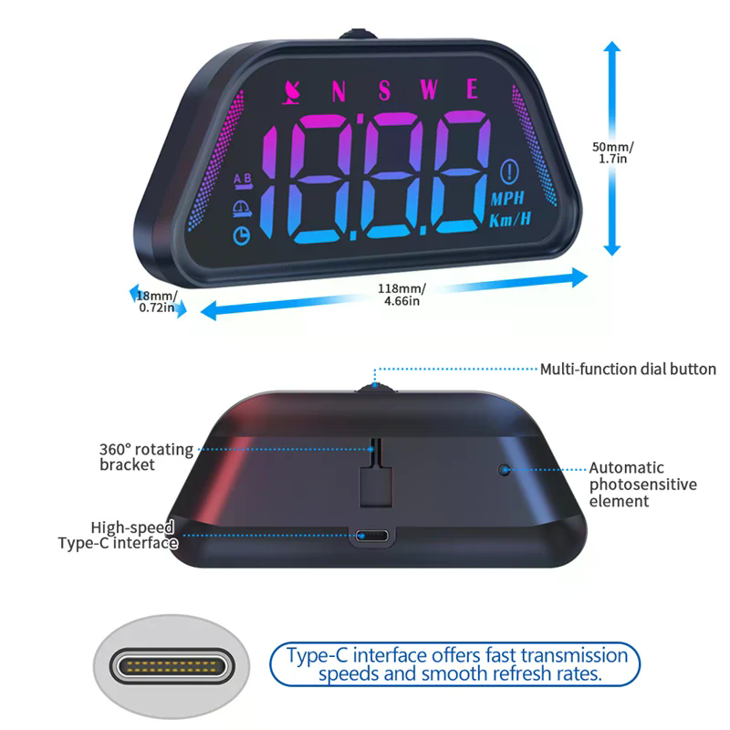 G23 Universal Digital GPS Spee - огляд і ціна Hud Speedometer Digital Universal